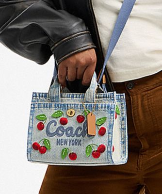 ＜COACH＞カーゴ　トート　バッグ　２０・チェリー　エンブロイダリー